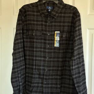 NWT George Flannel Plaid Shirt Men Large